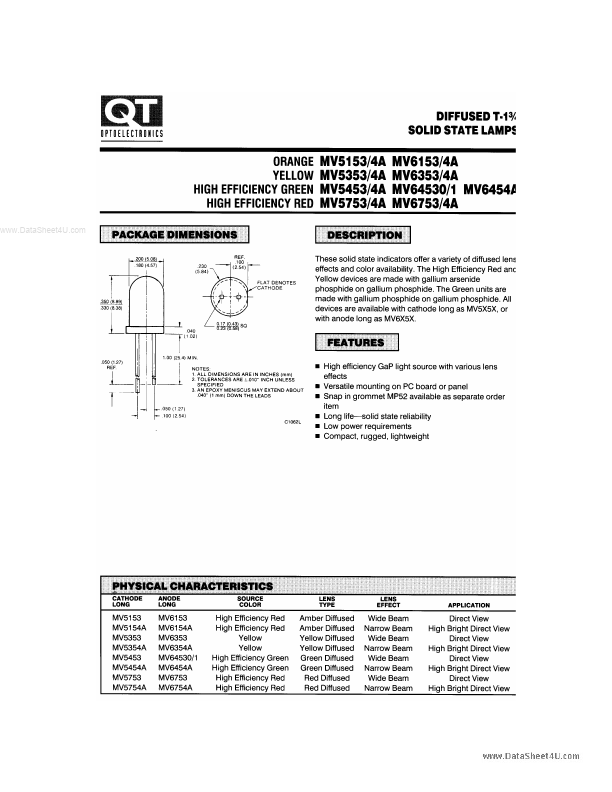 MV5153A QT Optoelectronics