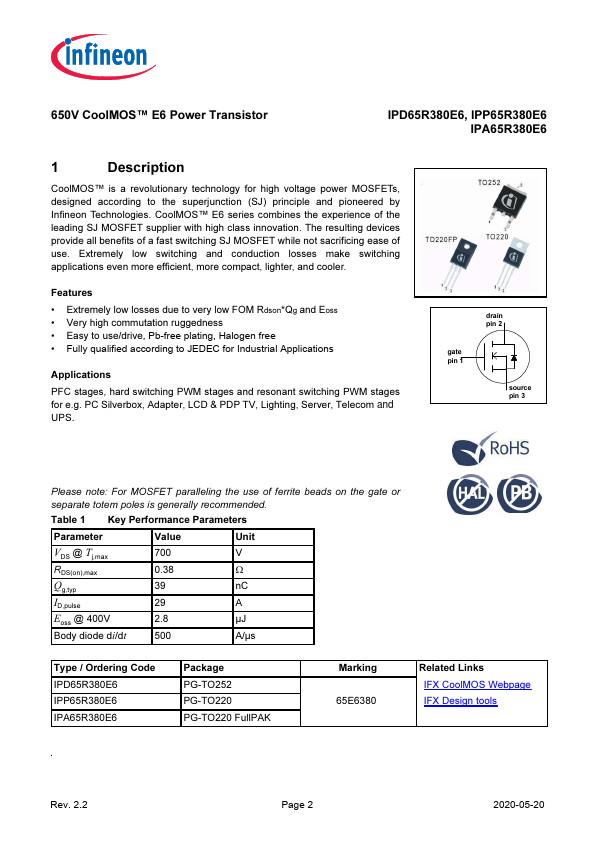 IPA65R380E6