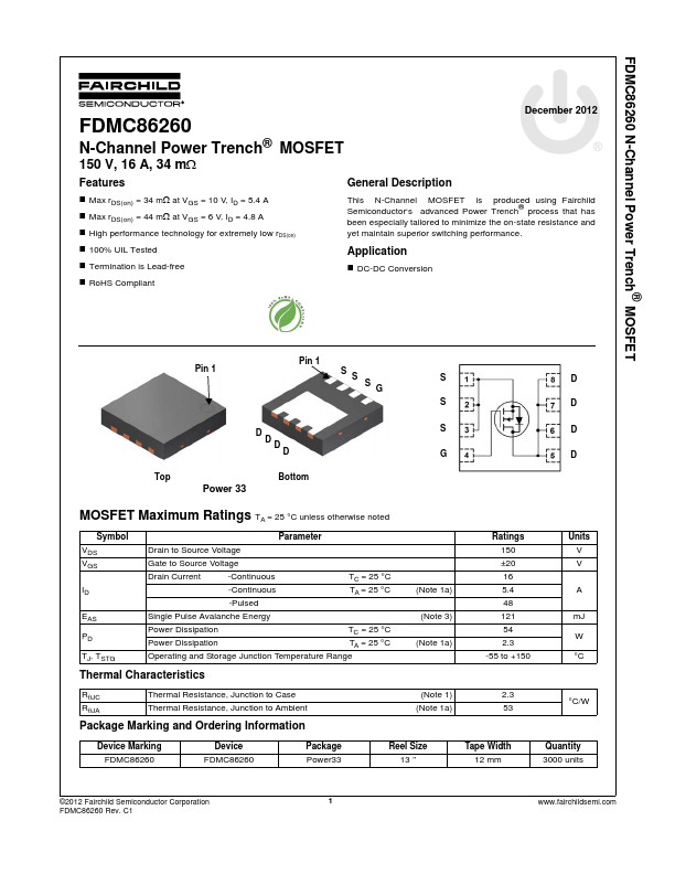 <?=FDMC86260?> डेटा पत्रक पीडीएफ