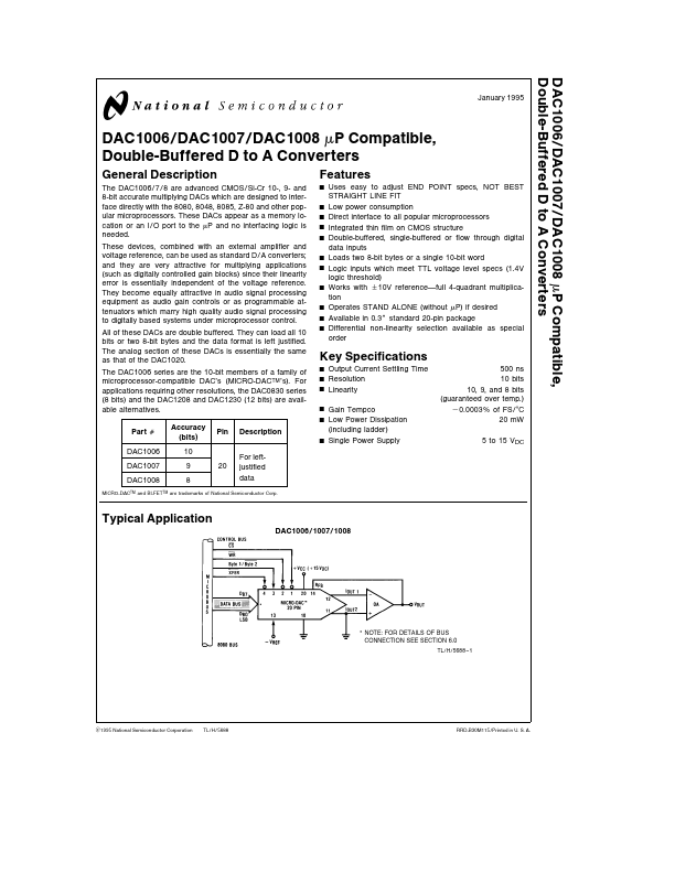DAC1006 National Semiconductor
