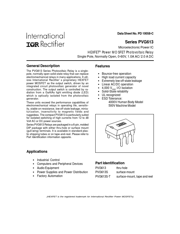 PVG613 International Rectifier