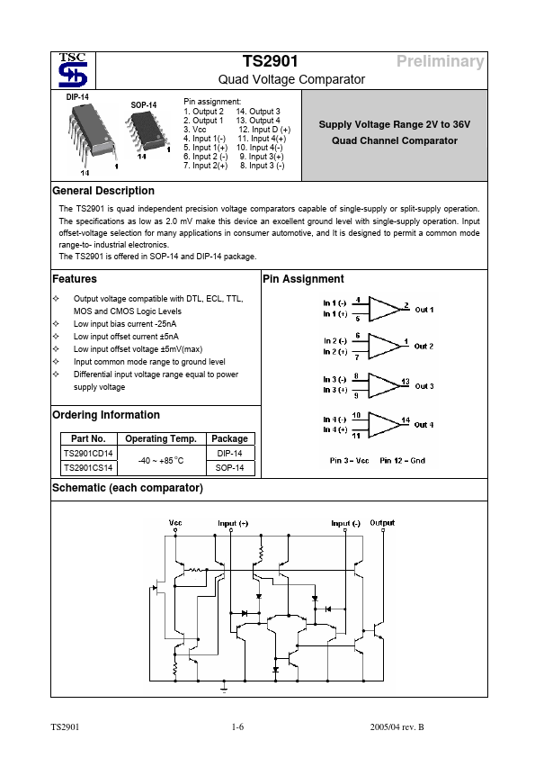 TS2901 Taiwan Semiconductor Company