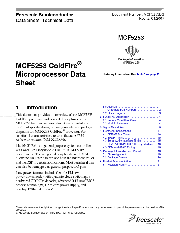 MCF5253 Freescale Semiconductor