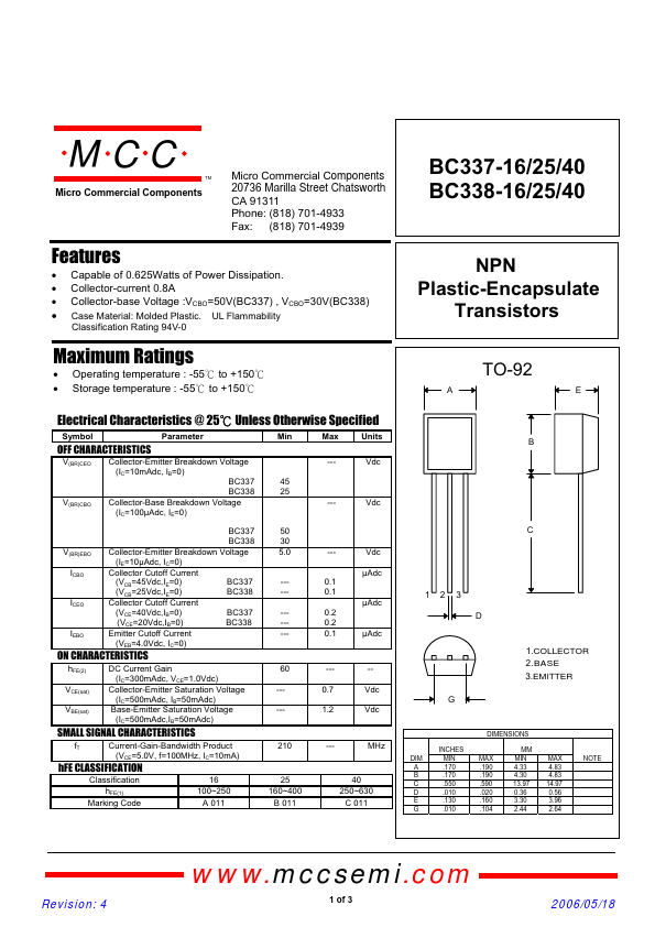 BC337-16 MCC
