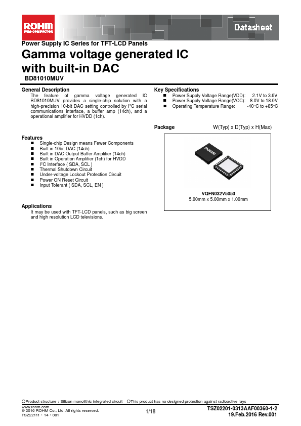 <?=BD81010MUV?> डेटा पत्रक पीडीएफ