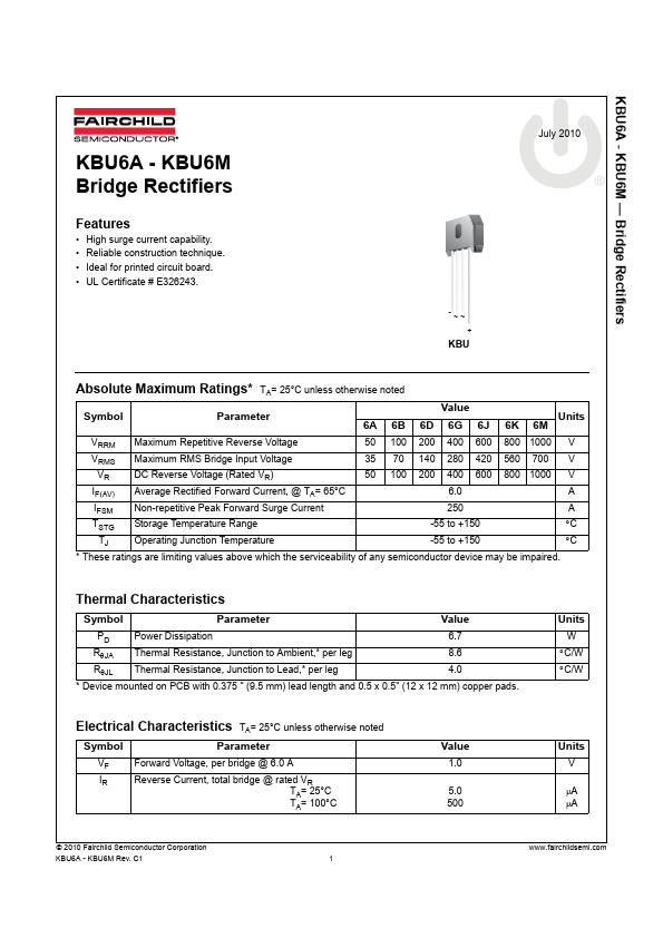 <?=KBU6G?> डेटा पत्रक पीडीएफ