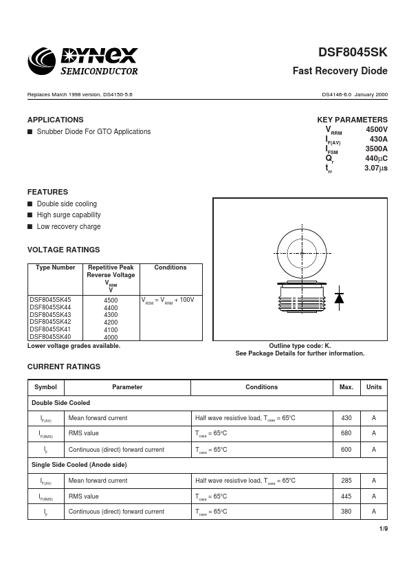 DSF8045SK45 Dynex Semiconductor