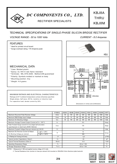 KBJ8D Dc Components