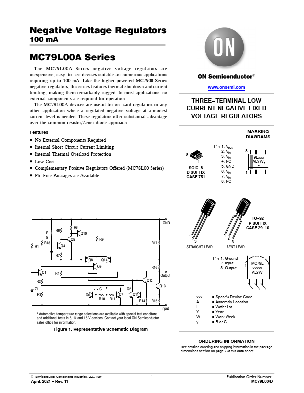 MC79L00 ON Semiconductor