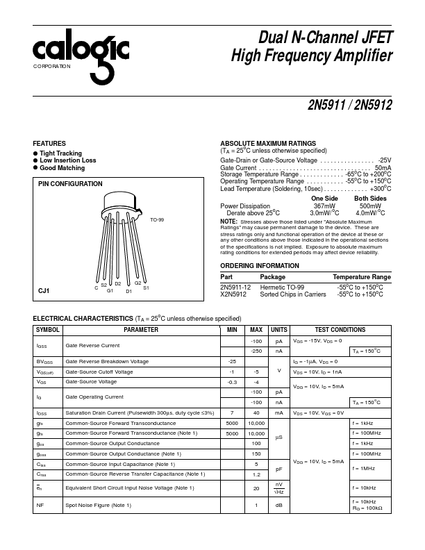 2N5912 Calogic  LLC