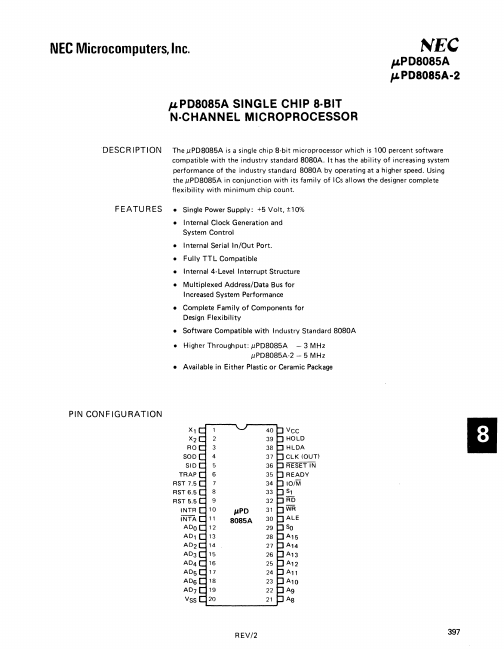 <?=UPD8085A-2?> डेटा पत्रक पीडीएफ