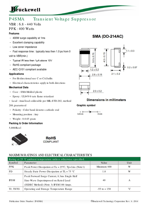 <?=P4SMA8.2A?> डेटा पत्रक पीडीएफ