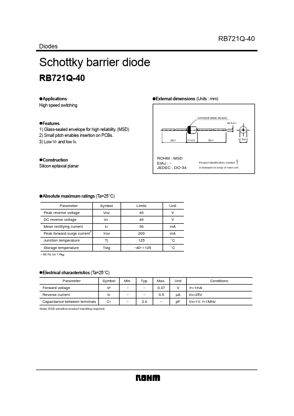 RB721Q-40 Diodes Incorporated