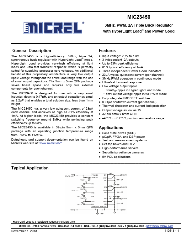 MIC23450 Micrel Semiconductor