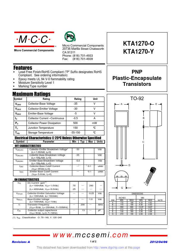 KTA1270-Y MCC