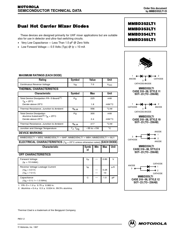 MMBD354LT1 Motorola