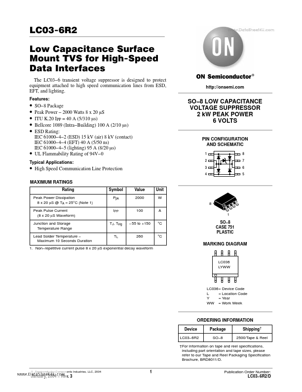 LC03-6R2 ON Semiconductor