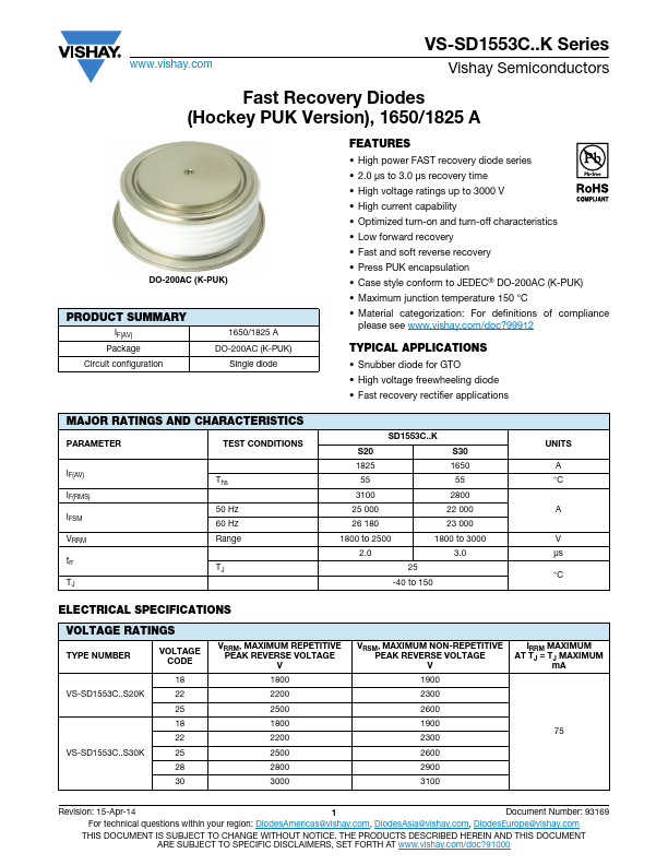 <?=VS-SD1553C25S30K?> डेटा पत्रक पीडीएफ