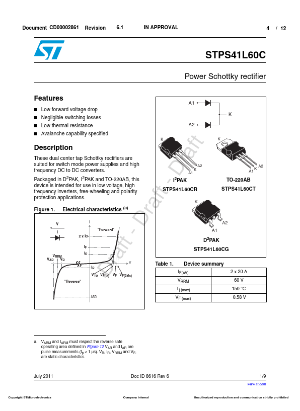 STPS41L60C STMicroelectronics