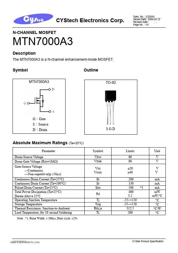 <?=MTN7000A3?> डेटा पत्रक पीडीएफ