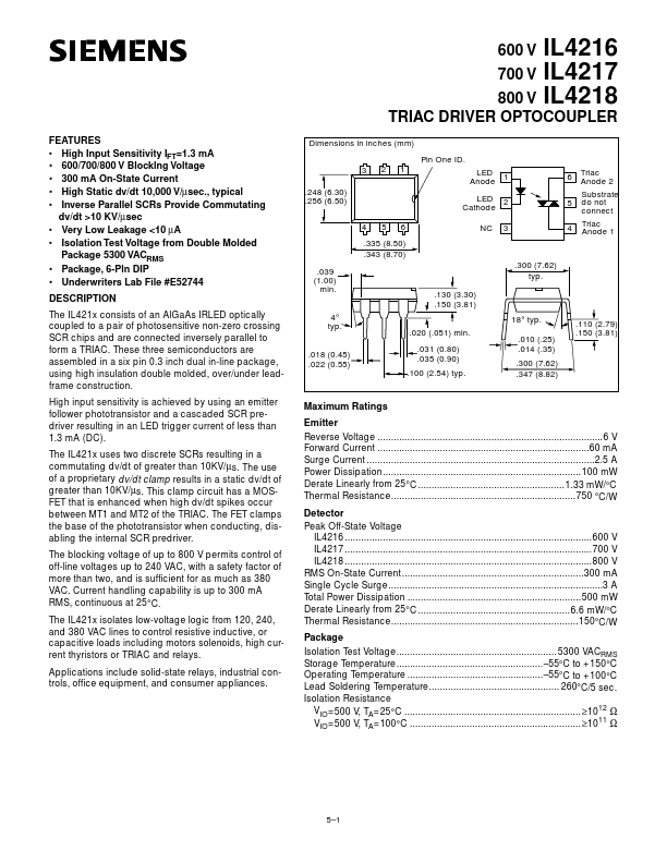 IL4216 Siemens Semiconductor Group