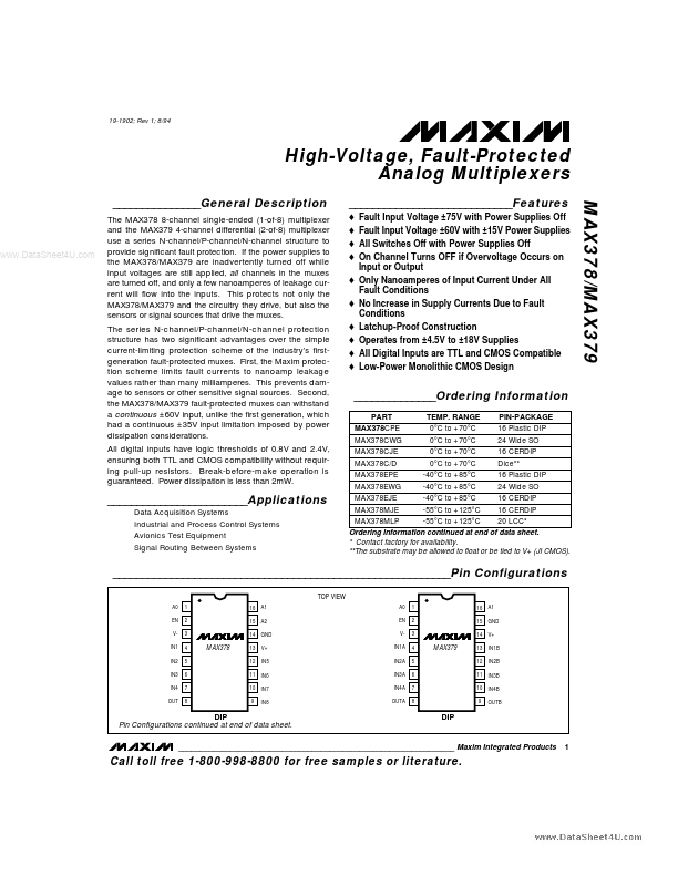 MAX379 Maxim Integrated Products
