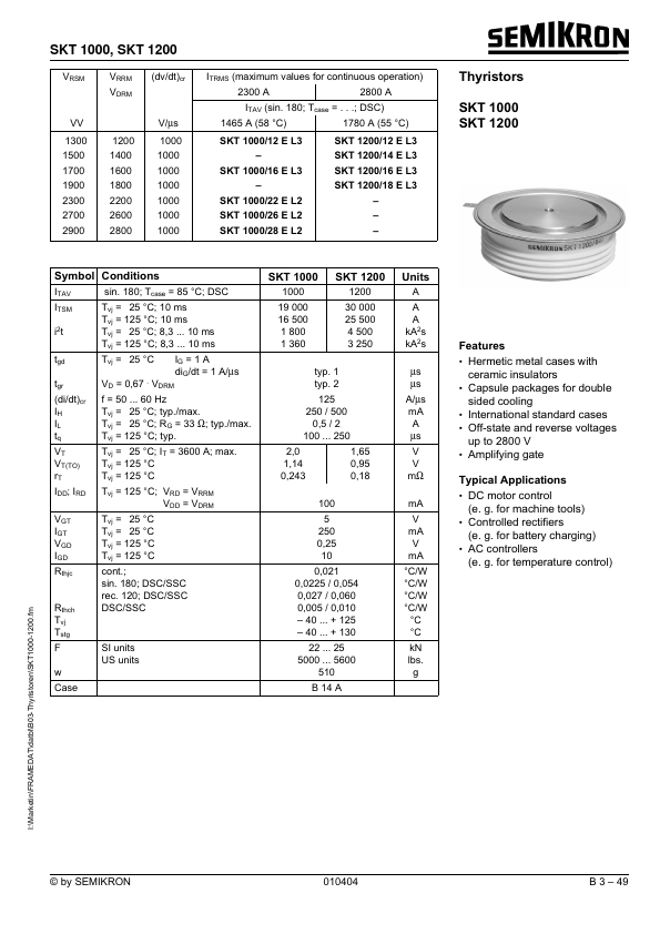 SKT1200-16EL3 Semikron