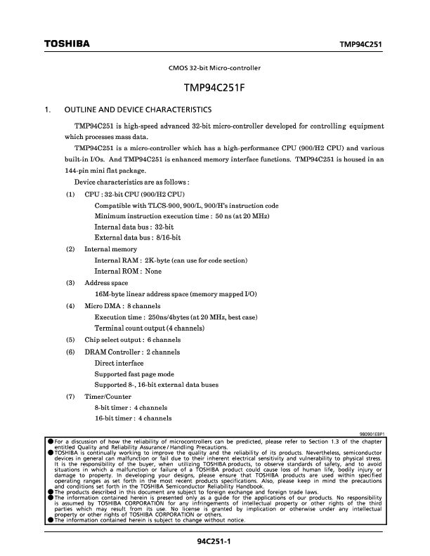 TMP94C251F Toshiba