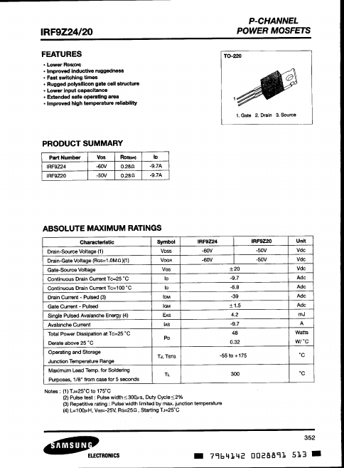 IRF9Z20 Samsung