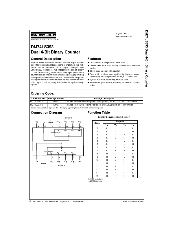 DM74LS393 Fairchild Semiconductor