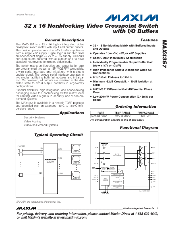 MAX4357 Maxim Integrated Products