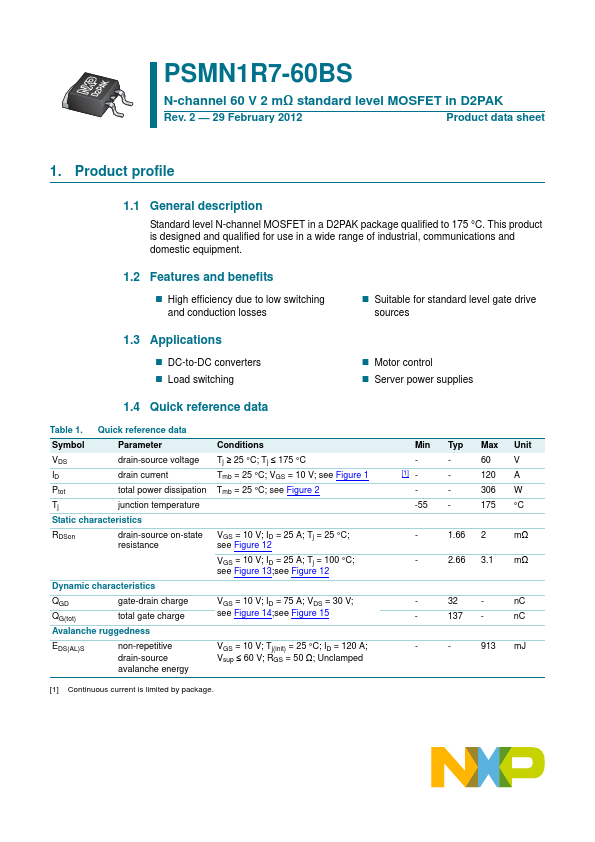 PSMN1R7-60BS