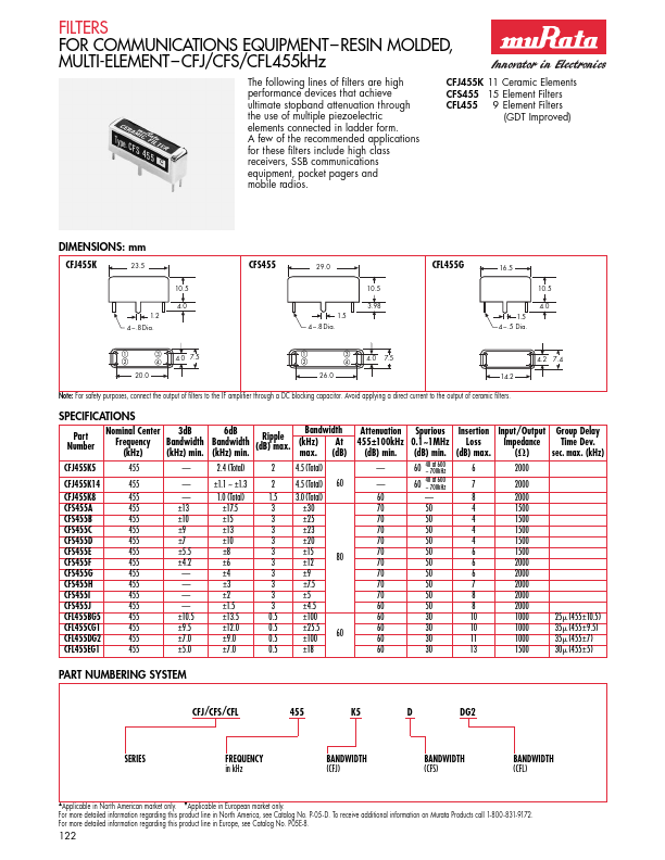 CFS455E Murata Electronics