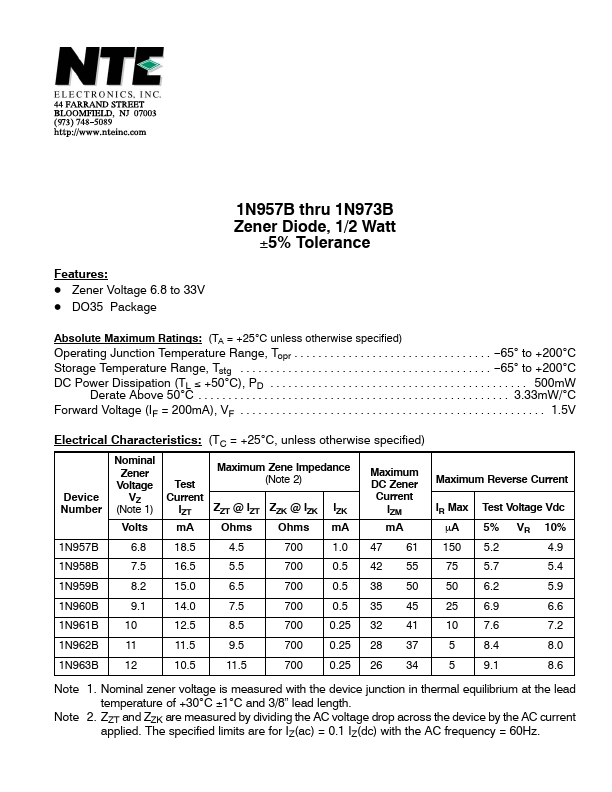 1N967B NTE