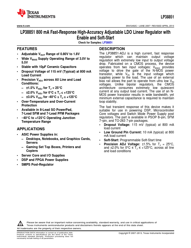 LP38851 Texas Instruments
