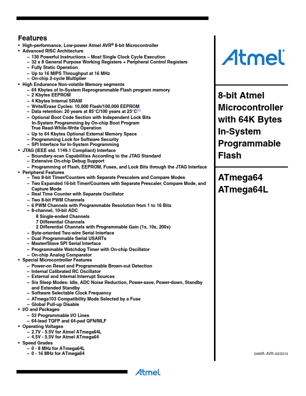 ATmega64 ATMEL Corporation