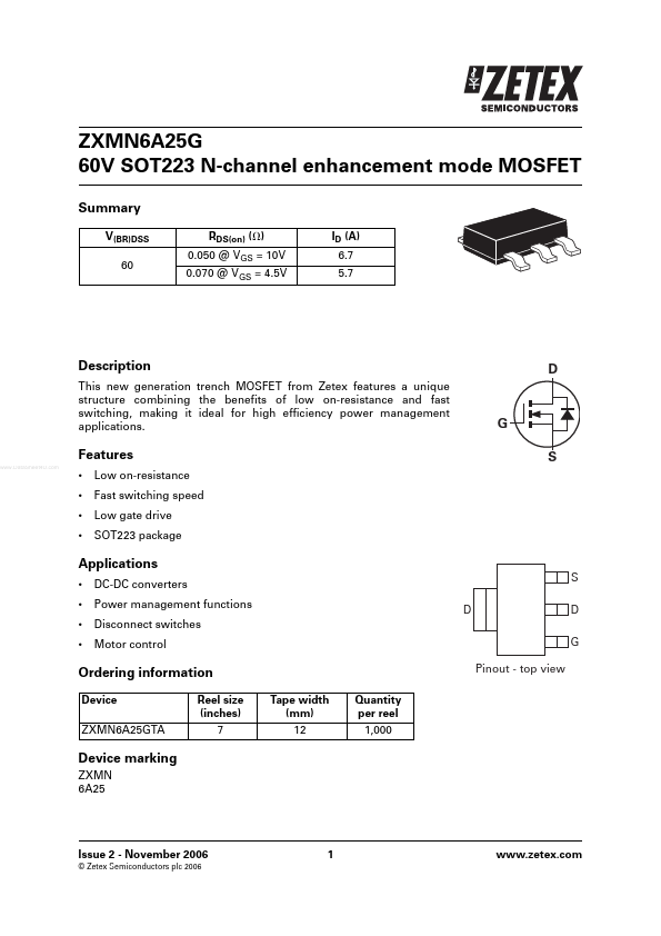 ZXMN6A25G