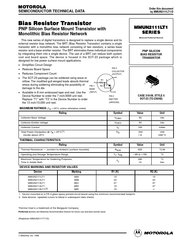 MMUN2131LT1 Motorola