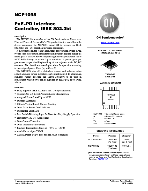NCP1095 ON Semiconductor