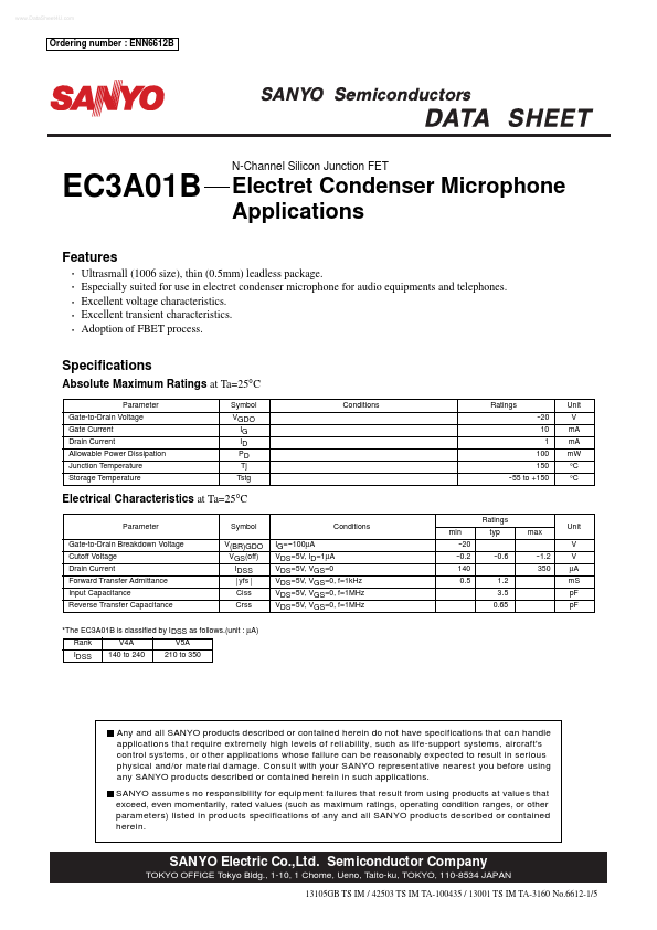 EC3A01B Sanyo Semicon Device