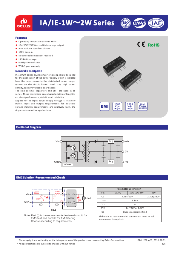 IA1209S-2W Delus