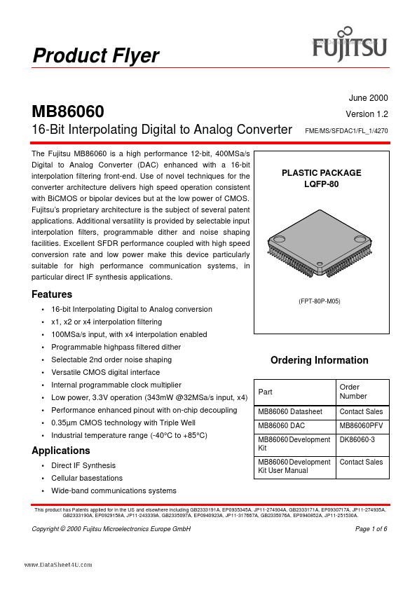 MB86060 Fujitsu Media Devices Limited