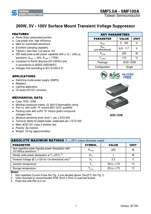 SMF5.0A Taiwan Semiconductor