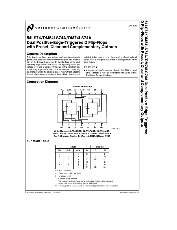 74LS74 National Semiconductor