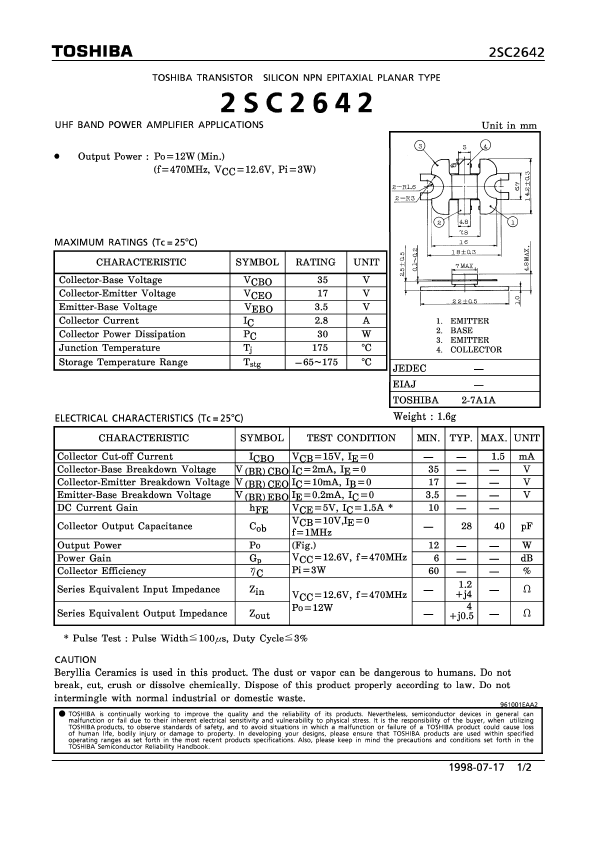 2SC2642 Toshiba Semiconductor