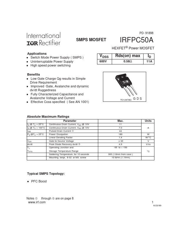 IRFPC50A