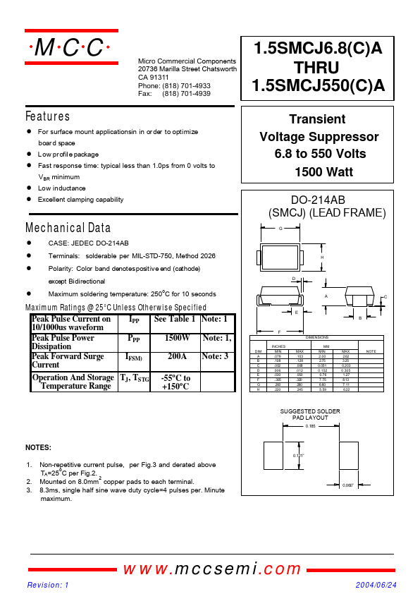 1.5SMCJ12CA