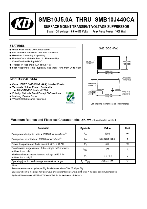 SMB10J100CA