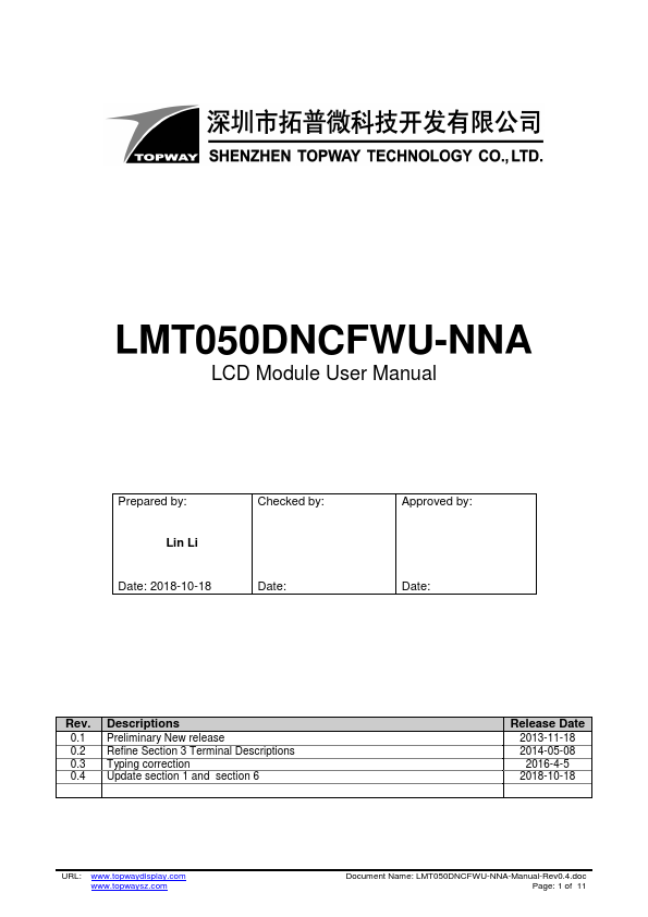 LMT050DNCFWU-NNA