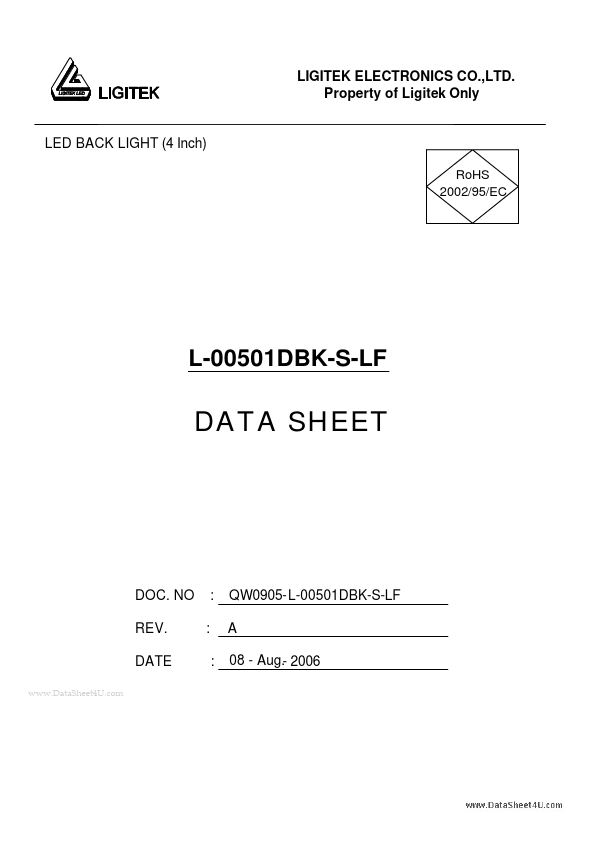 <?=L-00501DBK-S-LF?> डेटा पत्रक पीडीएफ